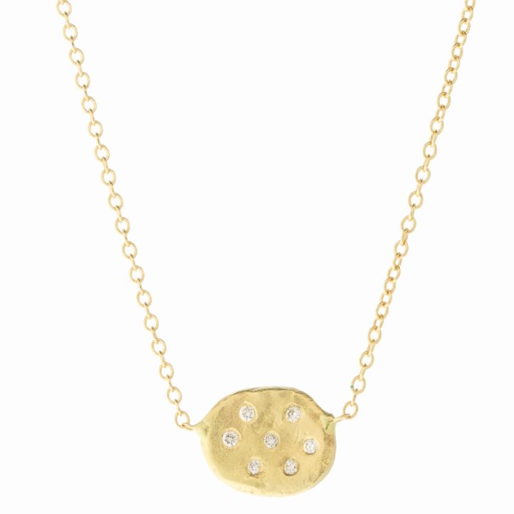 Victoria Cunningham Trunk Show: 14K Large Golden Flake w/ Diamond Cluster