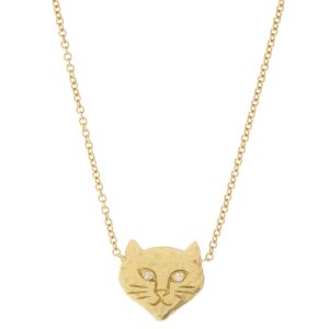 Victoria Cunningham Trunk Show: Necklace, 14K Kitty  w/ Diamond Eyes [Cat Necklace]