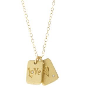 Victoria Cunningham: Necklace, Love Tag, 14K Yellow Gold.