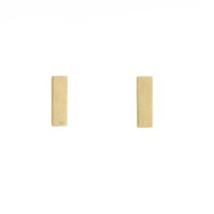 Victoria Cunningham: Earrings, hammered bar 14K yellow gold, Measures 1/8" x 1/8"