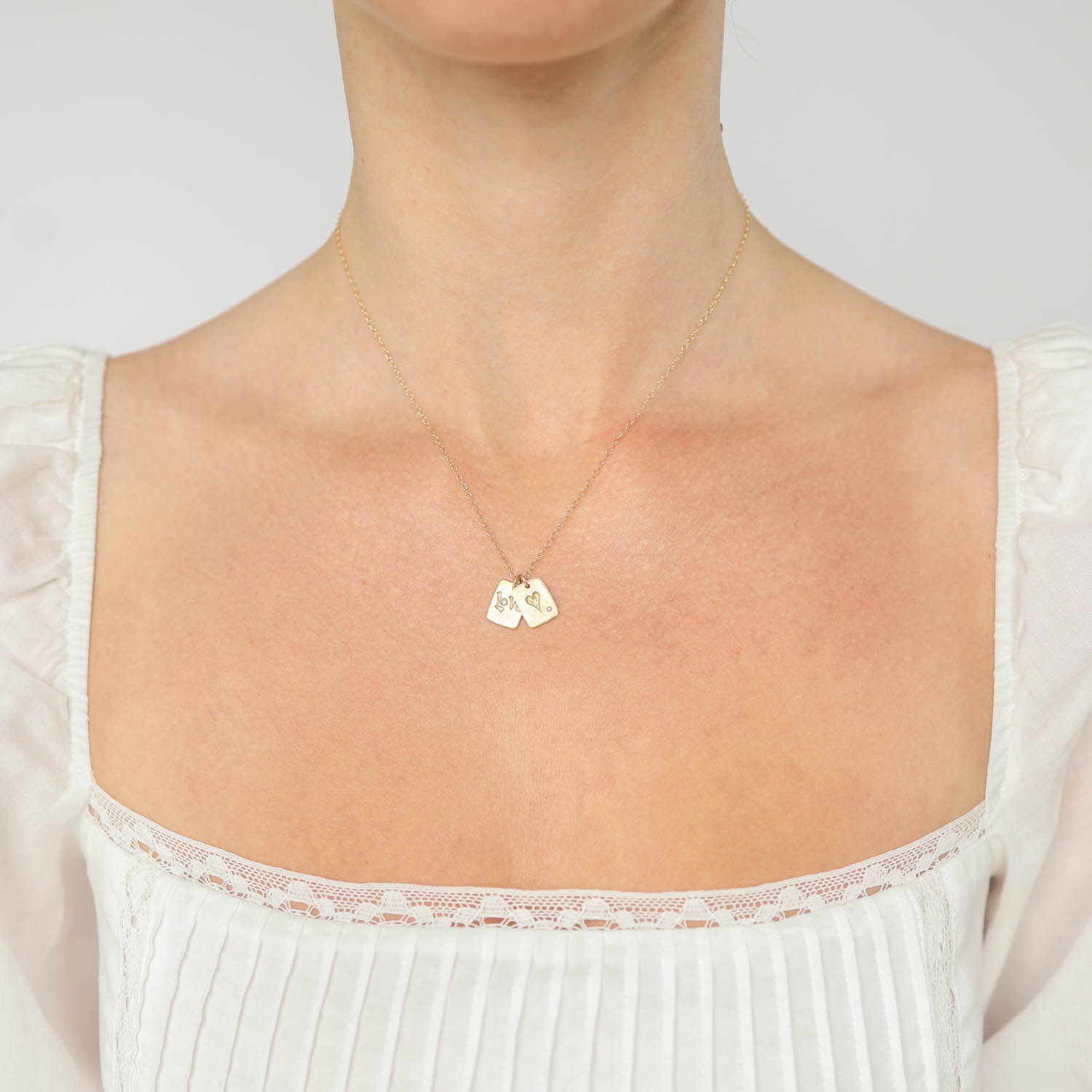 Victoria Cunningham Trunk Show: 14K Love Heart Tags Necklace w/Diamond