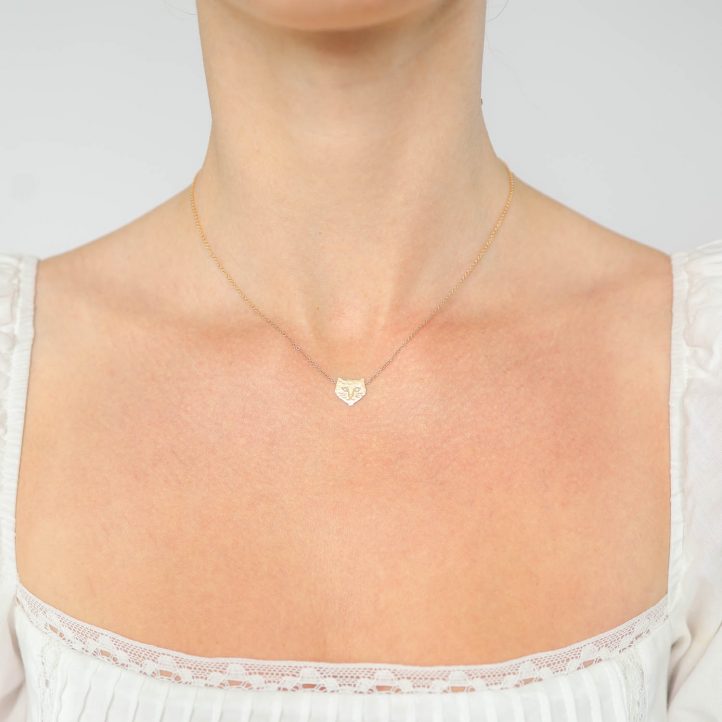 Victoria Cunningham Trunk Show: Necklace, 14K Kitty  w/ Diamond Eyes [Cat Necklace]