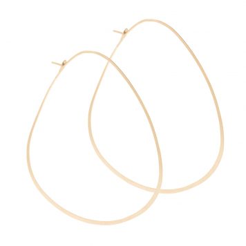 Melissa Joy Manning: 14K gold Medium Triangle Hoop Earrings