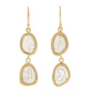 Shaesby: Double Diamond Slice Earrings