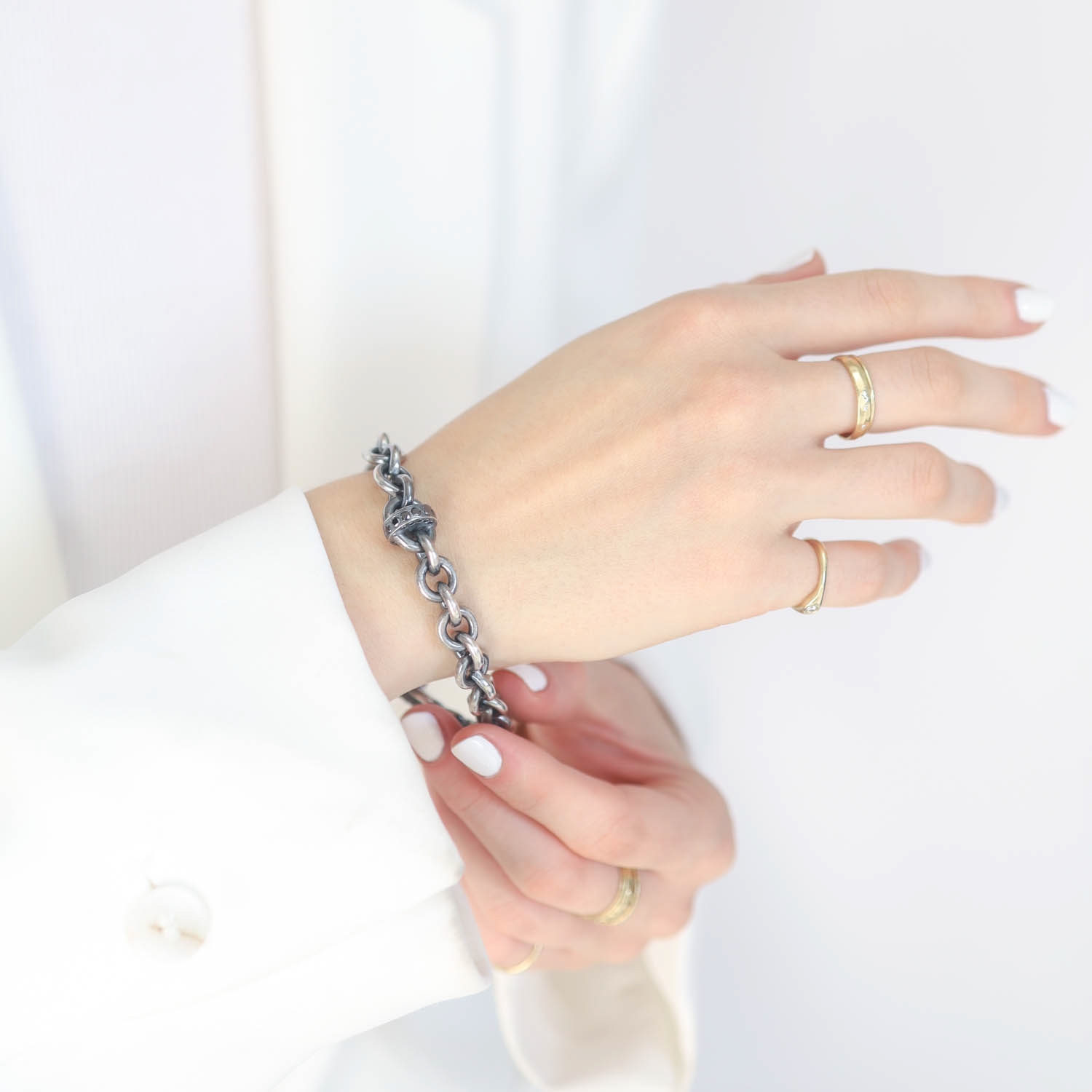 Rene Escobar Trunk Show: Bracelet, ANDREA Link, SS black Diamonds