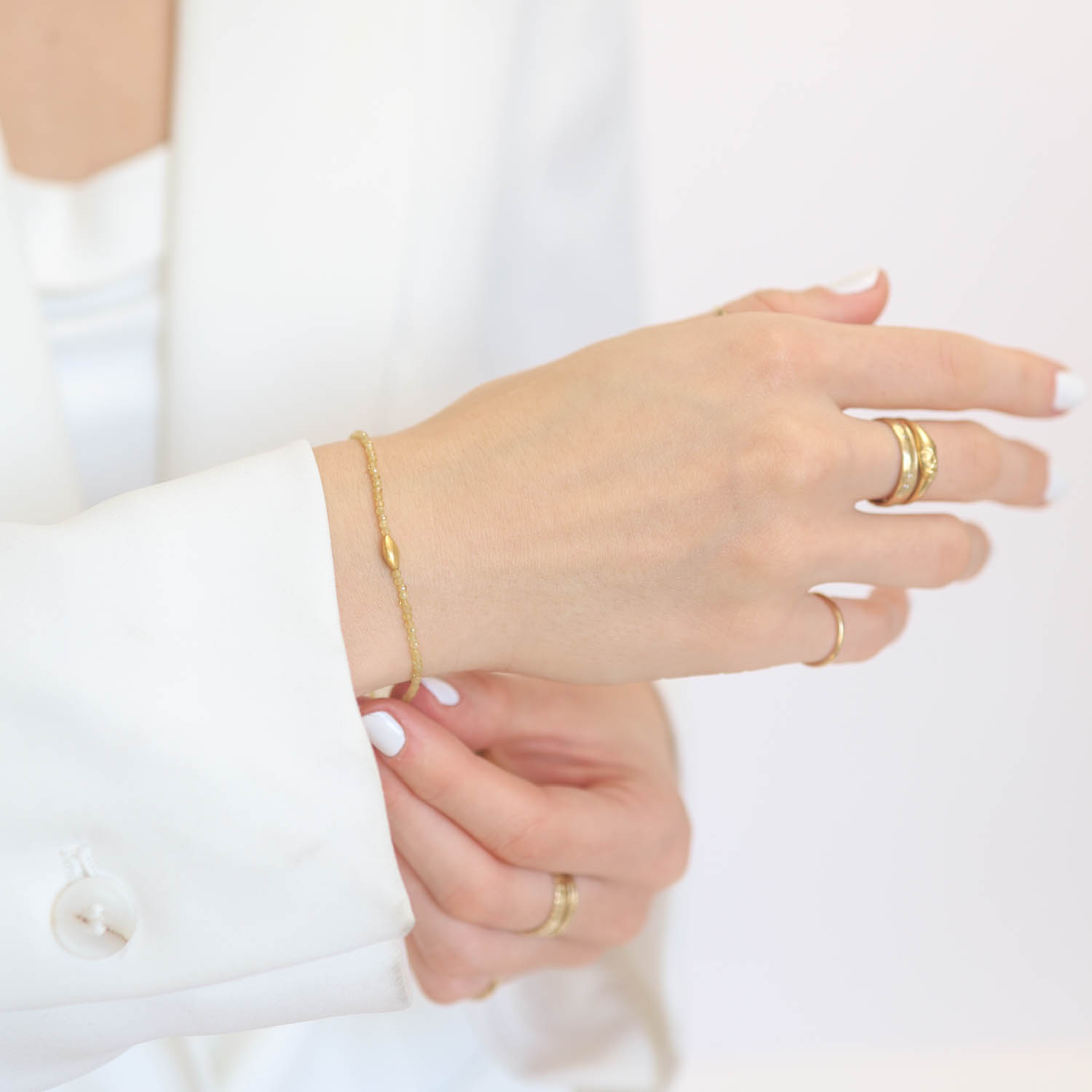 Margaret Solow: Bracelet,Yellow sapphire &18K Bead