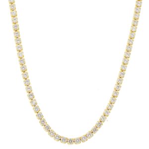 Tai: Gold tennis chain necklace, adjustable chain measures 14-16"