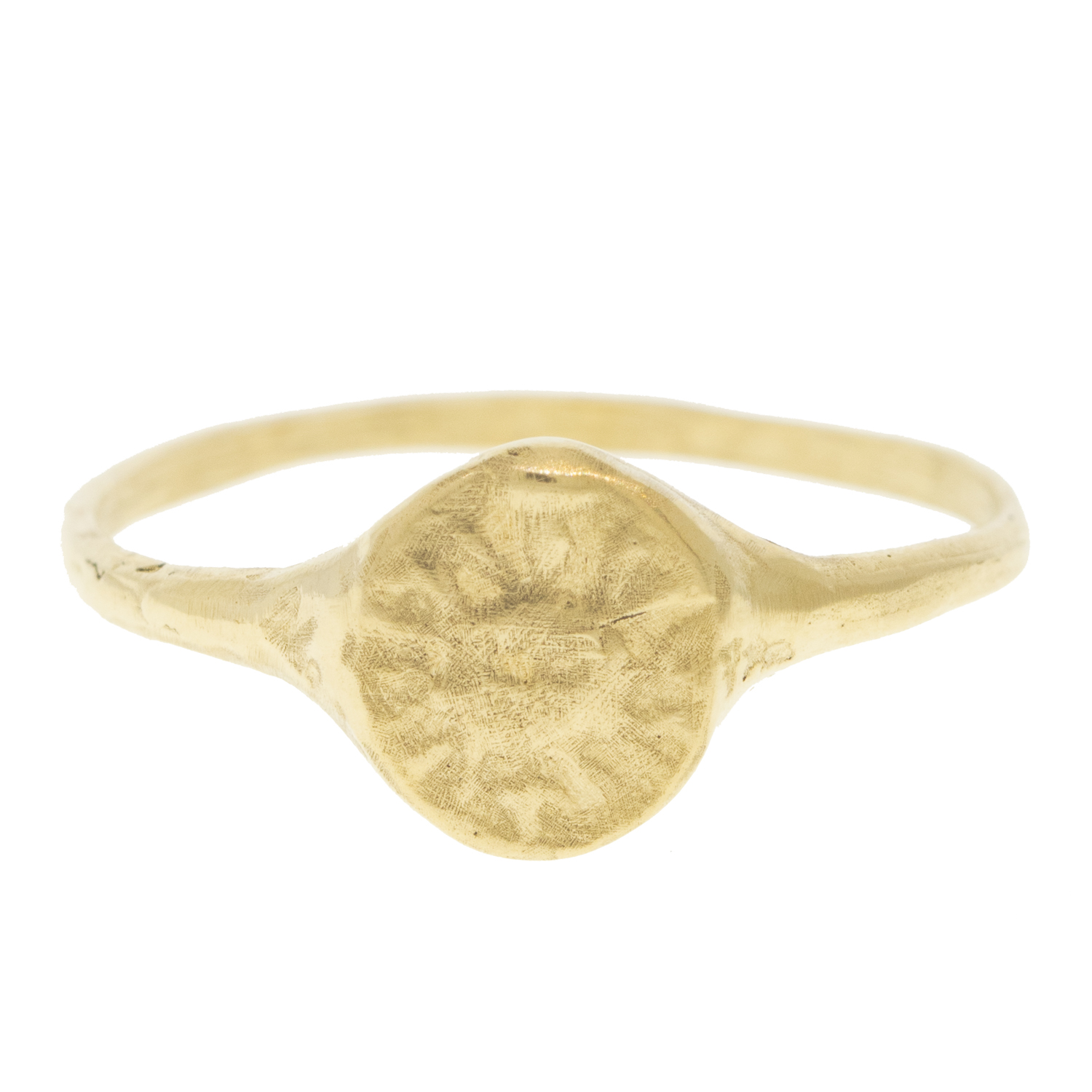 Robin Haley: 14K Gold Sunrise Signet ring,sz 5.5, signet measures 1/4" in diameter