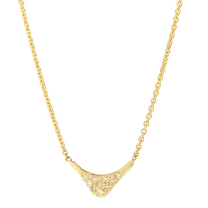 Diana Mitchell: wave necklace, 18k, rose cut diamond