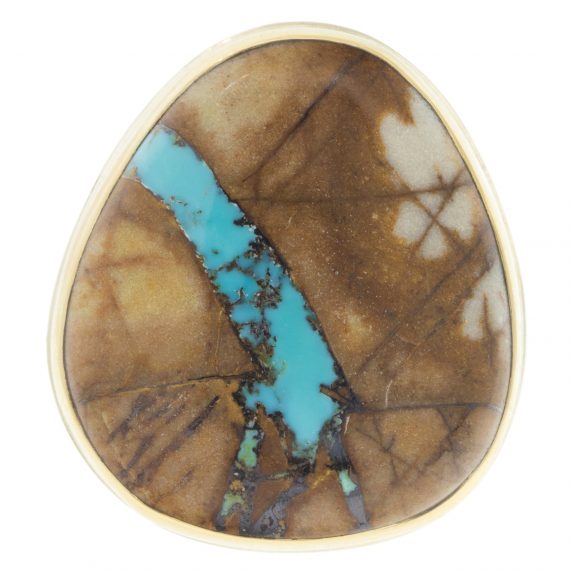 gold and silver ring with turquoise by jewelry designer Jamie Joseph