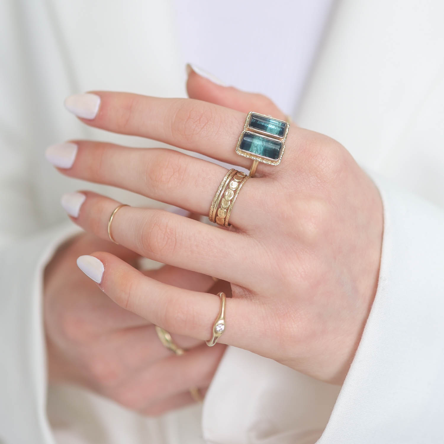 Jamie Joseph Trunk Show:GOLD RING 191, BLUE TOURMALINE DOUBLET