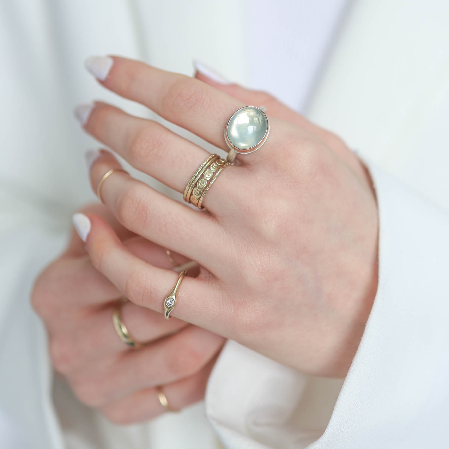 Jamie Joseph Trunk Show: RING 38 GREEN MOONSTONE