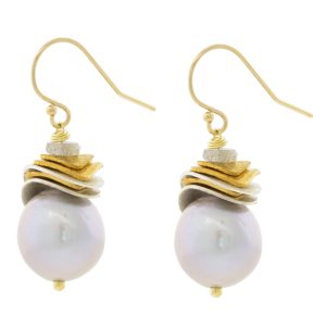 LuLu: Rio Earrings, Grey Pearl-Large