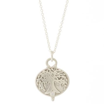 Lulu: Gaia necklace Small 'universal connection' Antique Sterling Silver, Diamond