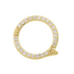 Erica Molinari: 18K medium pave charm holder white diamonds, .36 TCW 'SWEET LIFE'