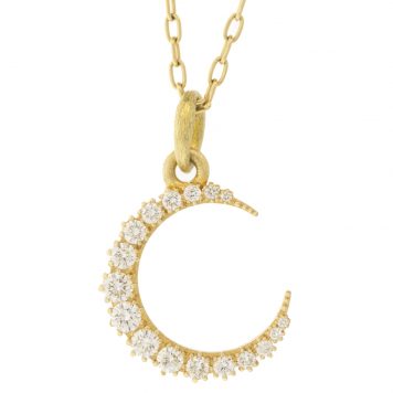Erica Molinari Trunk Show: Charm, Medium Pave Crescent Moon, "Sweet Life", White diamonds, .825 TCW , 18K gold
