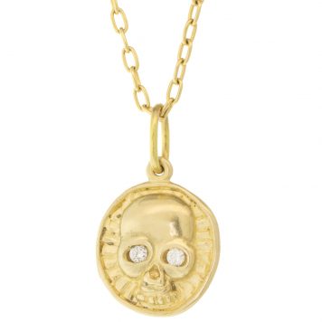Erica Molinari Trunk show : Charm, Round, Skull, Cross, "Always Remember", 14k ,Diamond