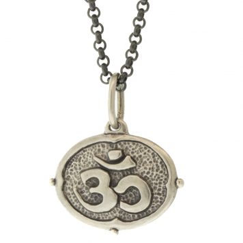 Erica Molinari Trunk Show: Charm, Oval OM and Lotus, Sterling silver, Measures 1 x 7/8 including bail