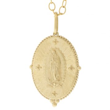 Erica Molinari Trunk Show: 14K Large oval Lady of Guadalupe-Every Moment is a new beginning,  T.S.Eliot