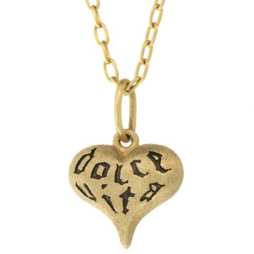 Erica Molinari Trunk Show: Charm, Large Fat Heart, "The Sweet Life", 14k, Measures 7/8 x 9/16 including bail