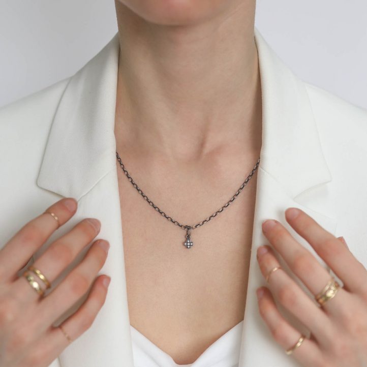 Erica Molinari Trunk Show: SS tiny diamond cross .065 TCW