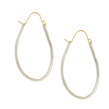 Sarah McGuire: Earrings, Small Anjou Hoops, Sterling Silver, Measure 1 3/4 x 1 1/8