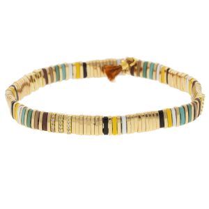 SHASHI :Tilu Bracelet , STRIKE ,24k Gold Plated Beads , silk/cotton tassel