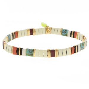 SHASHI :Tilu Bracelet ,24k Gold Plated Beads , silk/cotton tassel, SALMIAK