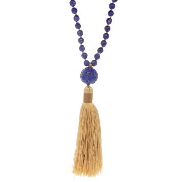 Victoria Cunningham: MALA Carved Lapis/Lapis beads