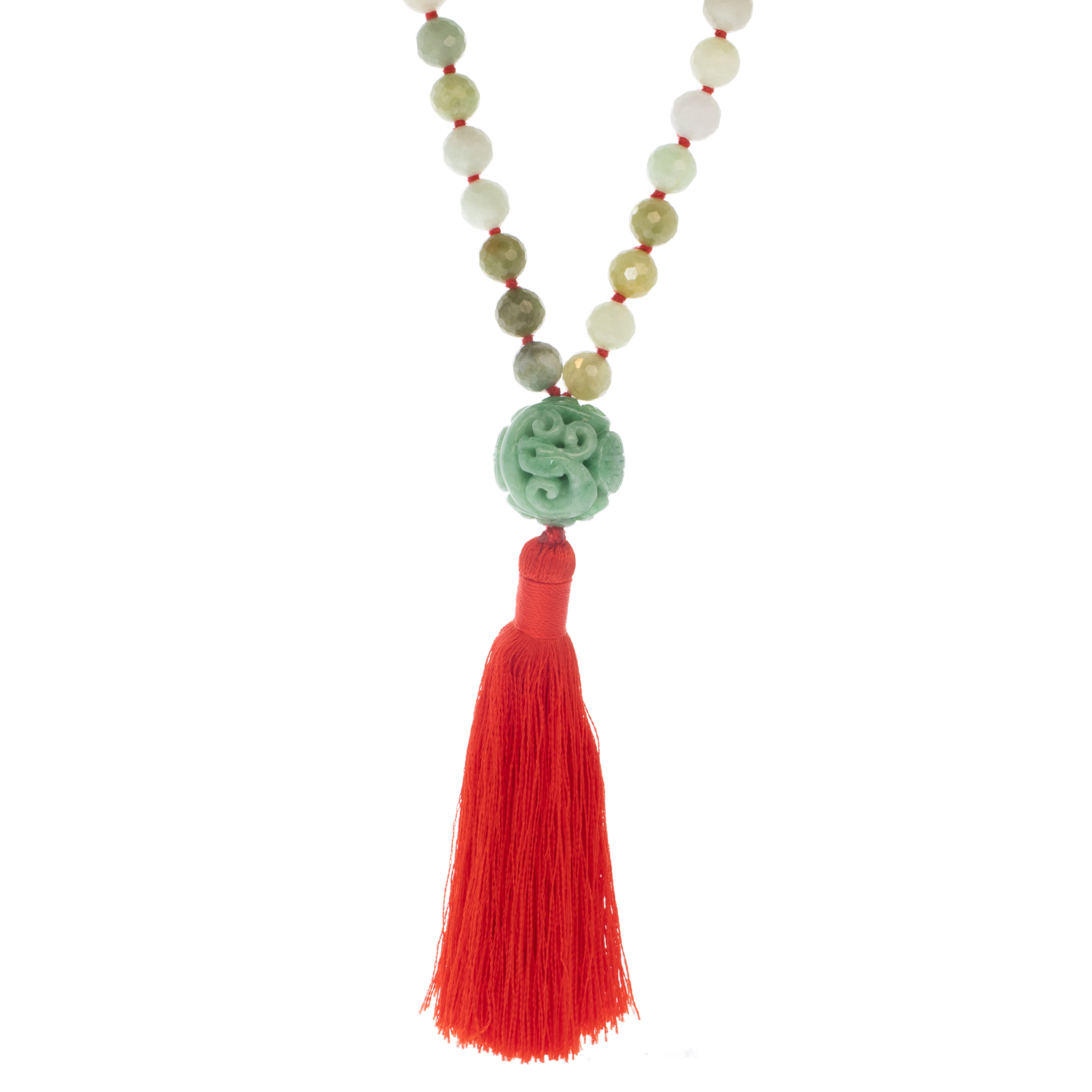Victoria Cunningham Trunk Show : MALA Large Carved Jade/Jade Beads