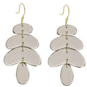 Ten Thousand Things: 18KY Small totem Smoky Quartz  Earring