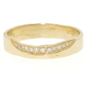 Misa Jewelry: Trail 4mm white diamond ring, 14k yg, .068 cts, size 6.5(upto size 9 ,>9 $2150)