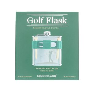 Kikkerland: Golf Flask flask measures 4 1/4" x 3 5/8" holds 6 oz