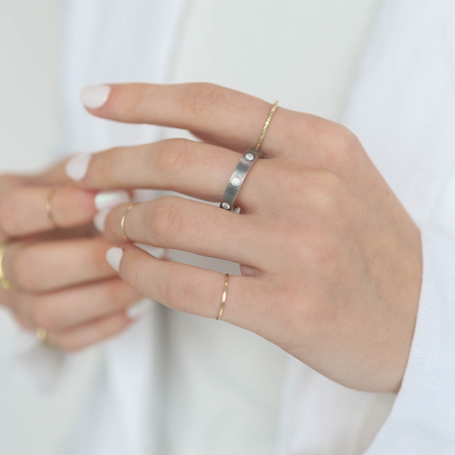 Rene Escobar Trunk Show : Ring, DIANE, Silver with 0.40ct diamonds