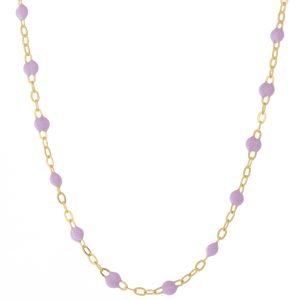 gigiCLOZEAU: Classic Gigi necklace, lilac, 18k yg, 16.5"