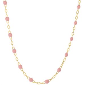 gigiCLOZEAU: Classic Gigi necklace, Fuschia, 18k yg 16.5"