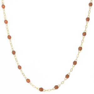 gigiCLOZEAU: Classic Gigi necklace, fauve, 18k yg, 16.5"