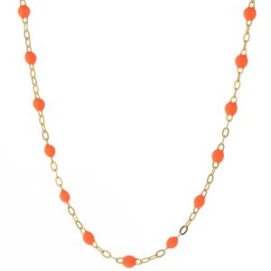 gigiCLOZEAU: Classic Gigi necklace, orange, 18k yg, 16.5"