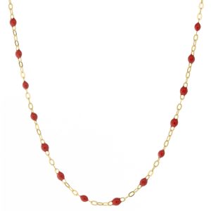 gigiCLOZEAU: Classic Gigi necklace, poppy, 18k yg, 16.5"