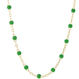 gigiCLOZEAU: Classic Gigi necklace,Green,18k YG