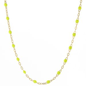 gigiCLOZEAU: Classic Gigi necklace,Lime,18k YG