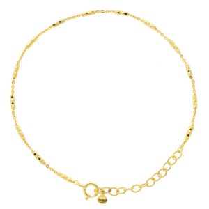 Tai: Bracelet, Gold Vermeil Simple Chain with Hammered Nugget Bars