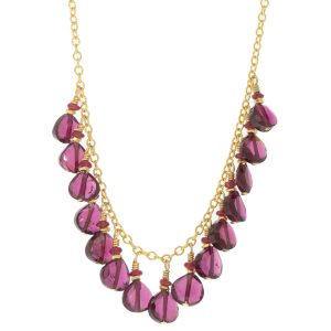 Dana Kellin : Necklace,Ruby & Garnet briolettes
