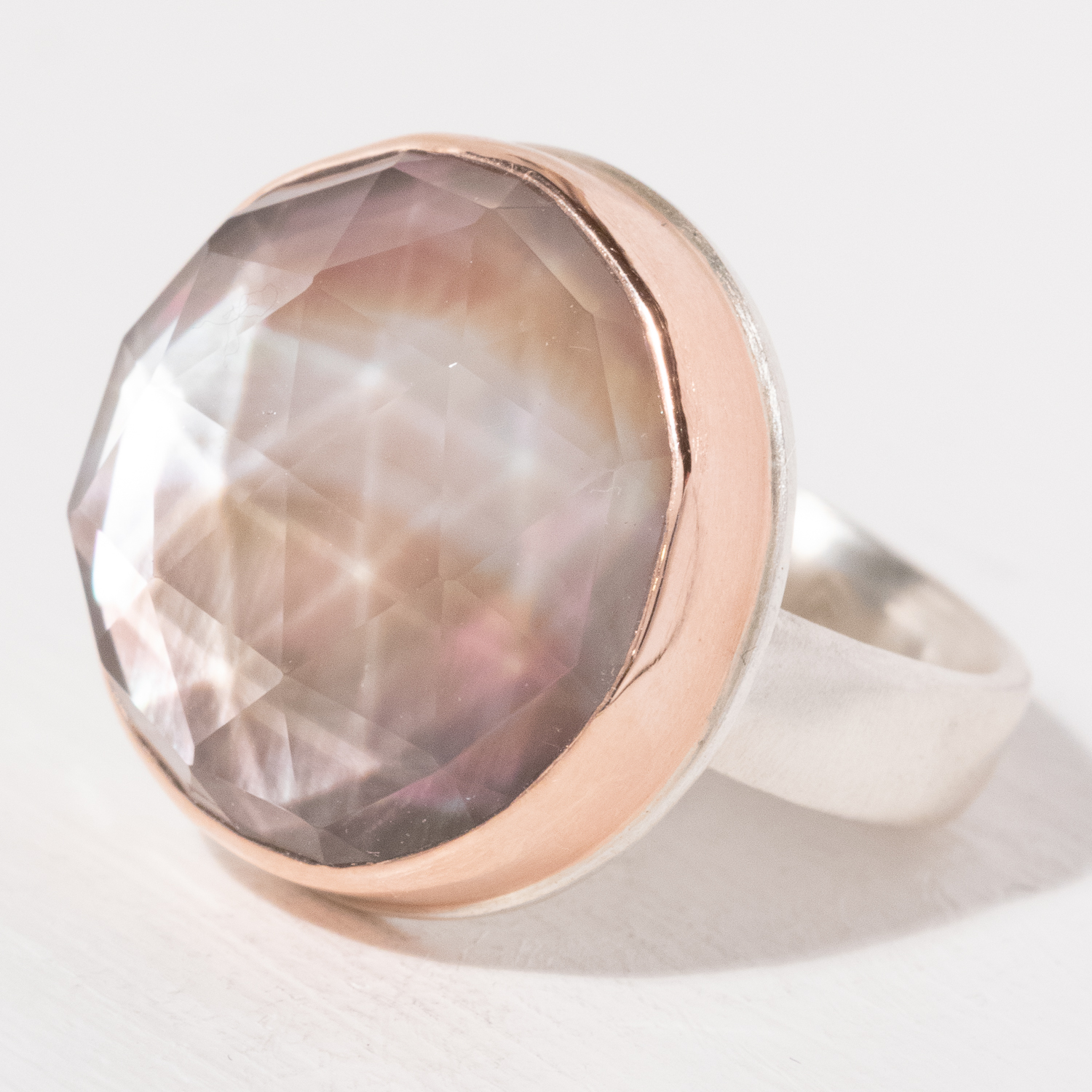 Jamie Joseph Trunk Show: Ring 124,Rock crystal and MOP,size 8.5