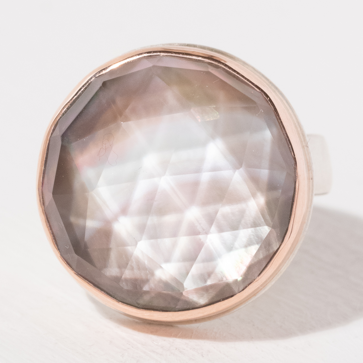 Jamie Joseph Trunk Show: Ring 124,Rock crystal and MOP,size 8.5