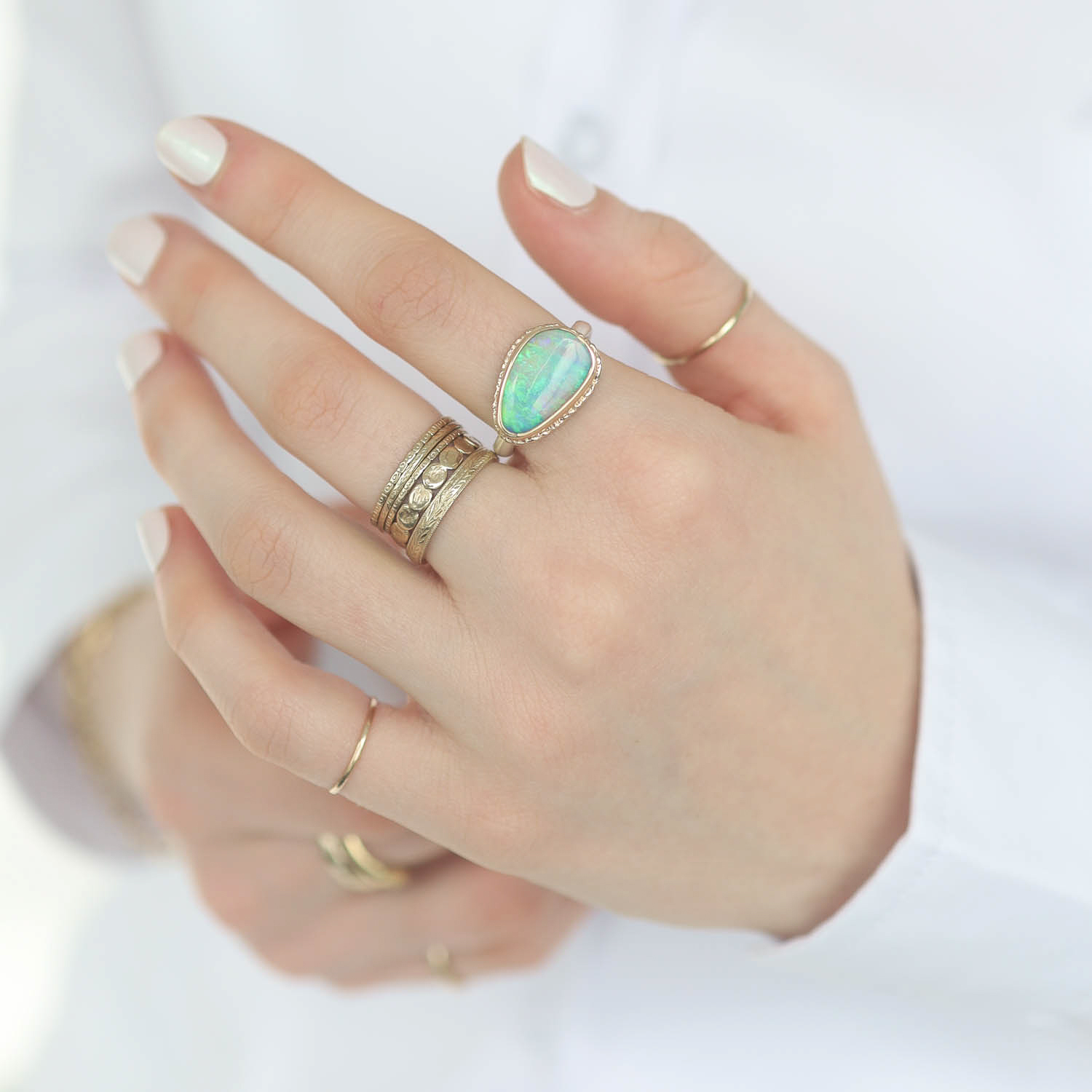 Jamie Joseph Trunk Show: Ring 28,Opalized wood,7