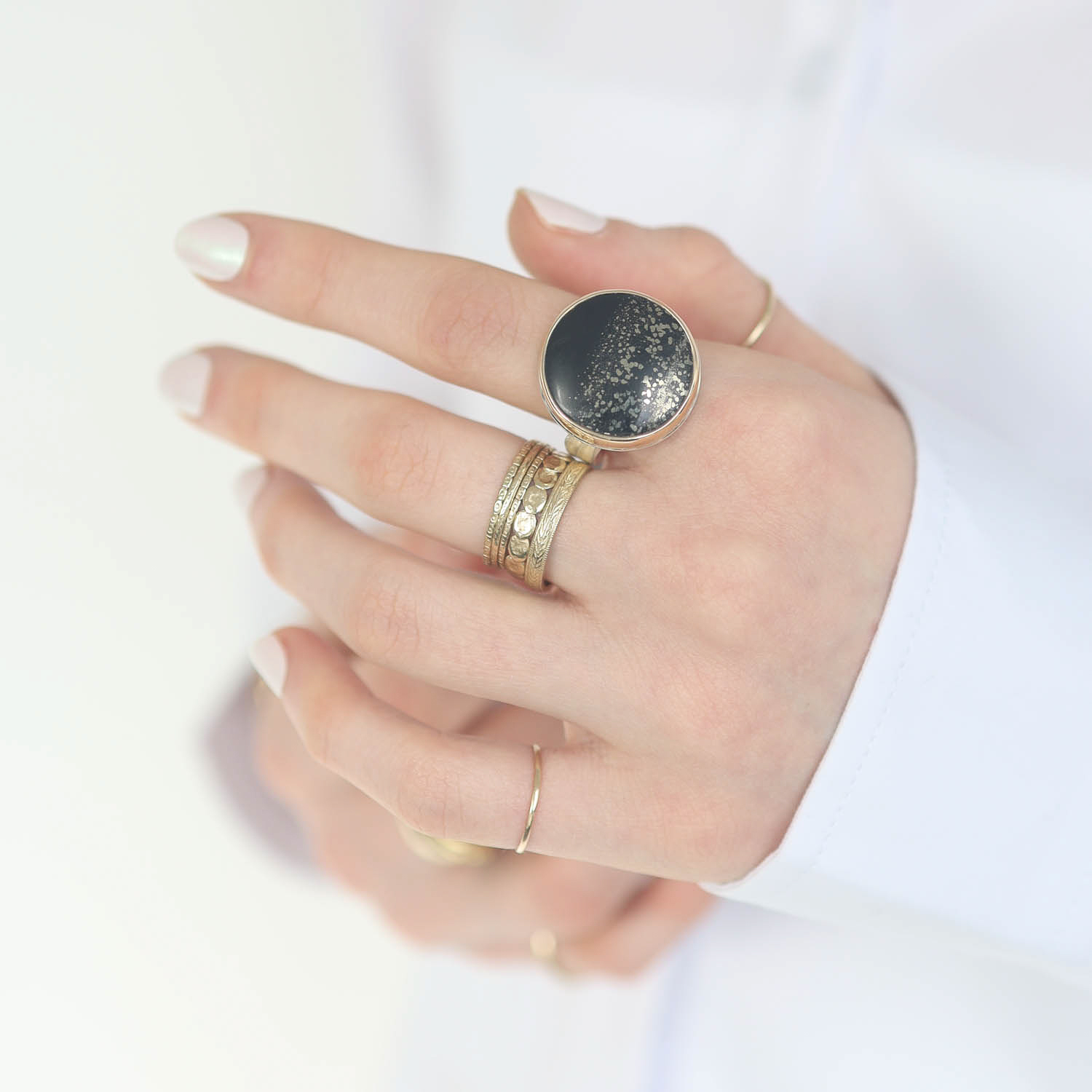 Jamie Joseph Trunk Show: Ring 232,Pyrite in Schist,7.75