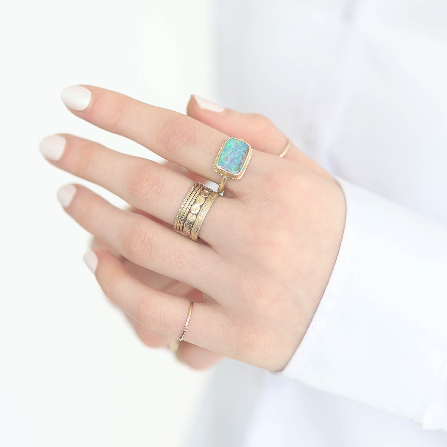 Jamie Joseph Trunk Show: Ring 259, OPALIZED WOOD SIZE 6.75