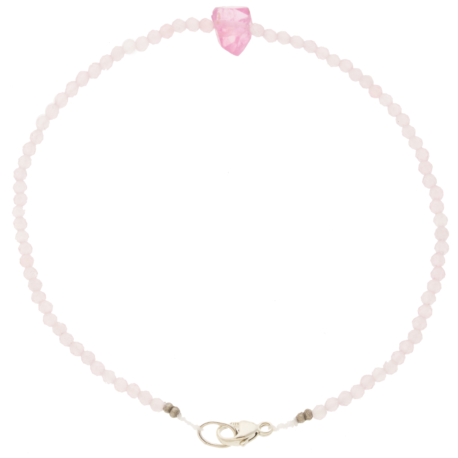 Margaret Solow : Bracelet,SS,Rose quartz and Pink spinel,4