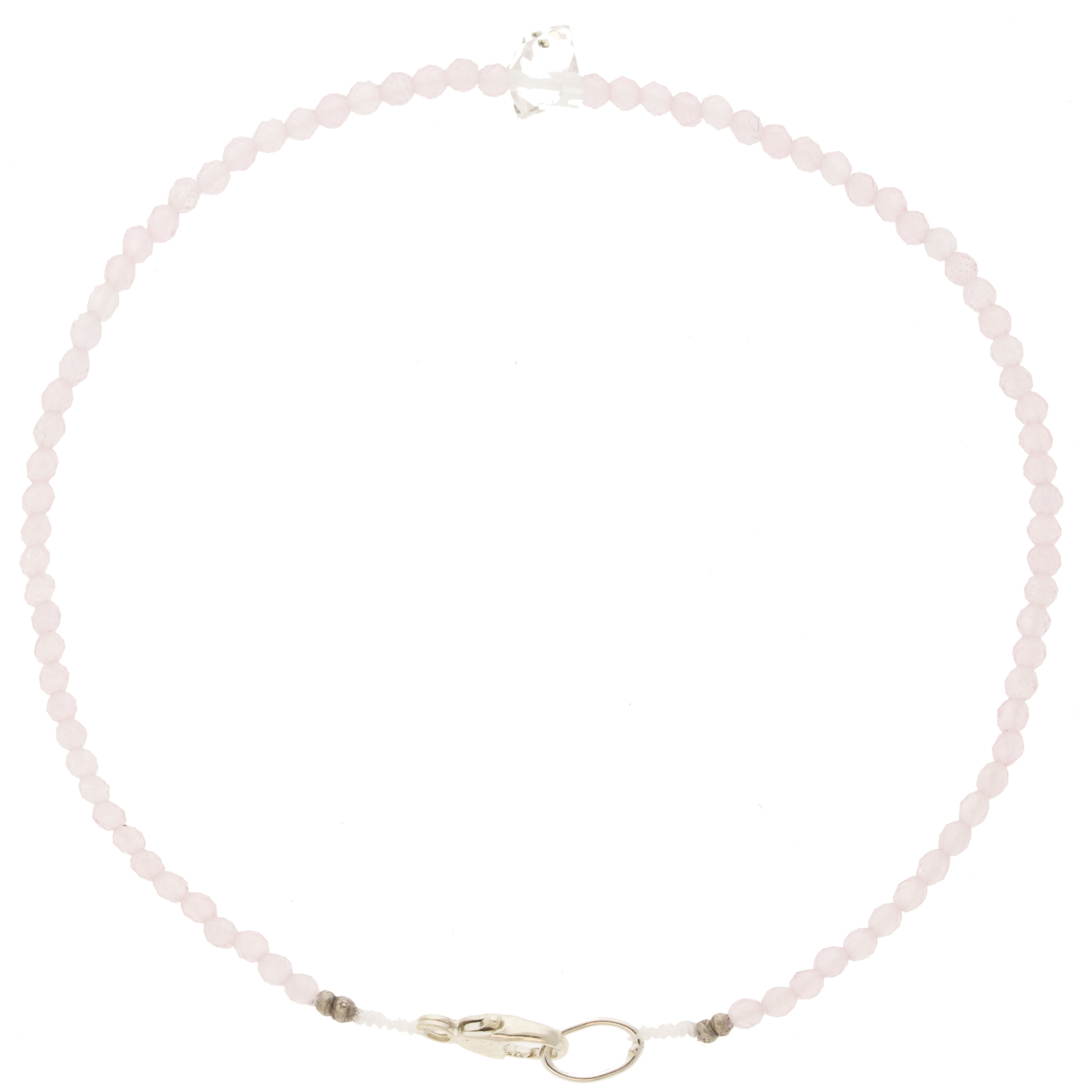 Margaret Solow : Bracelet,SS,Rose quartz and Herkimer,6